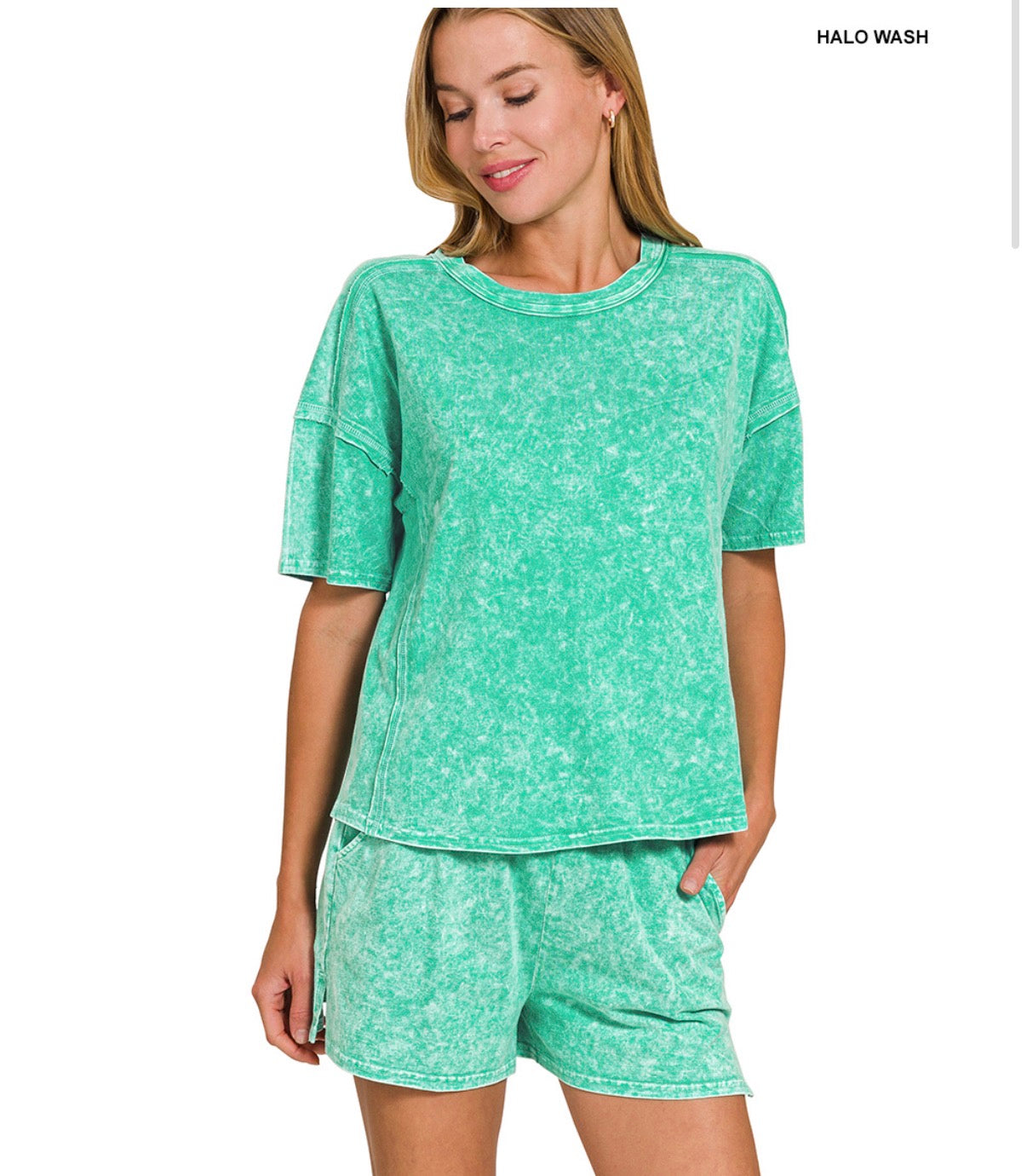 Zenana Short Set - K Green